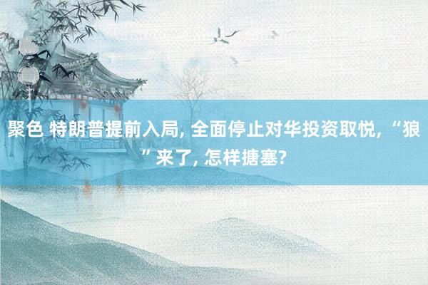 聚色 特朗普提前入局， 全面停止对华投资取悦， “狼”来了， 怎样搪塞?