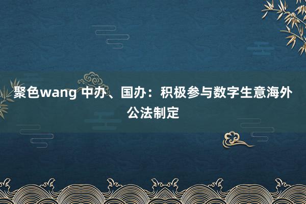 聚色wang 中办、国办：积极参与数字生意海外公法制定