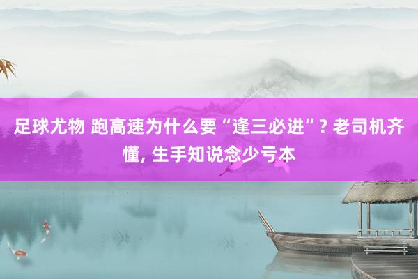 足球尤物 跑高速为什么要“逢三必进”? 老司机齐懂， 生手知说念少亏本
